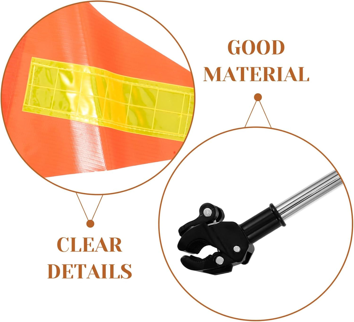 VOSAREA Golf Cart Flag Pole Reflective Golf Cart Safety Banner Telescopic Orange Safety Flag Adjustable Height Flagpole Wheelchairs