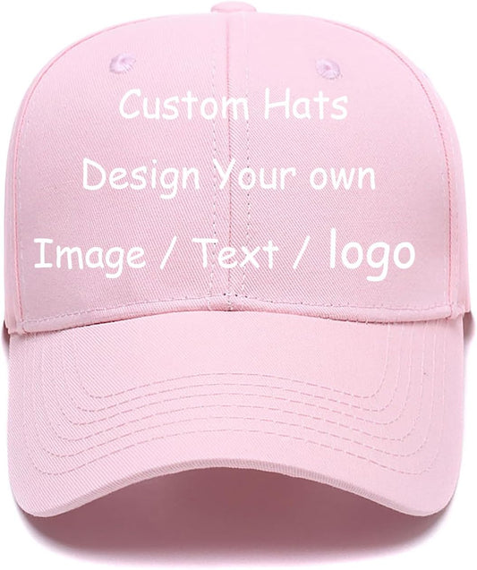 Custom Hats Design Your Own Logo Adjustable Baseball Caps for Running Workouts Personalized Dad Hats Fashion Sports Cap