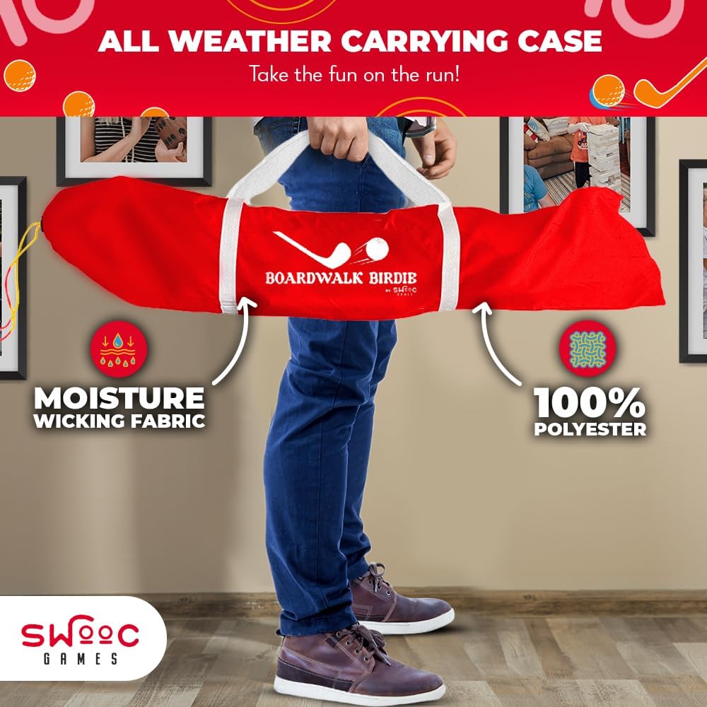 SWOOC Games - Boardwalk Birdie™ | Arcade Style Golf Game w/Easy Setup & 10+ Games Included | Cornhole Golf Chipping Game | Indoor & Outdoor Activities for Adults and Family | Backyard Fun