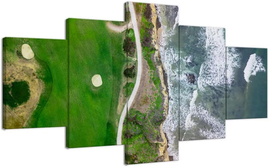 San Francisco California Golf Links Wall Art for Living Room Bedroom Bathroom Home Decorations Half Moon Bay Golf Links Pictures Posters Framed Artwork Canvas Prints Ready to Hang(60''W x 40''H)