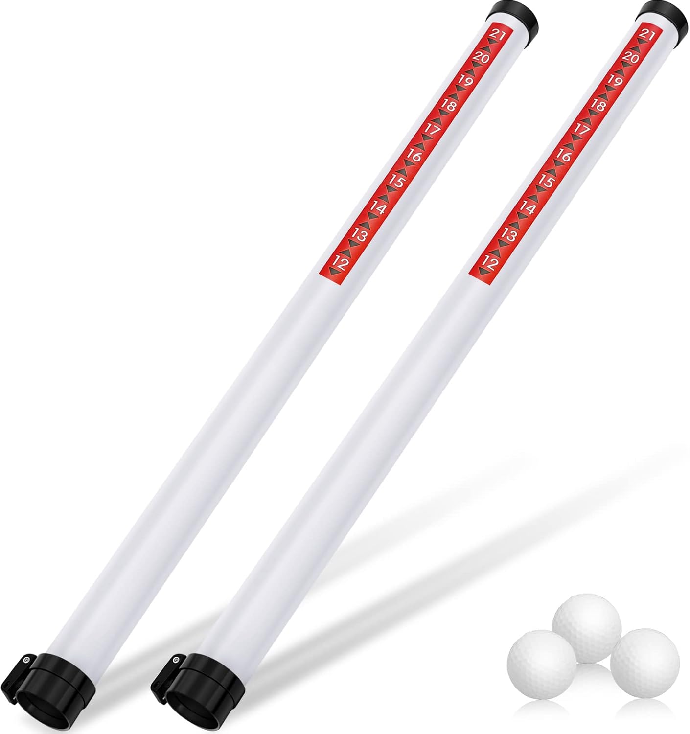 Deekin 2 Pieces Golf Ball Picker Plastic Clear Golf Ball Retriever Collector Golf Ball Pickup Tool Shag Tube