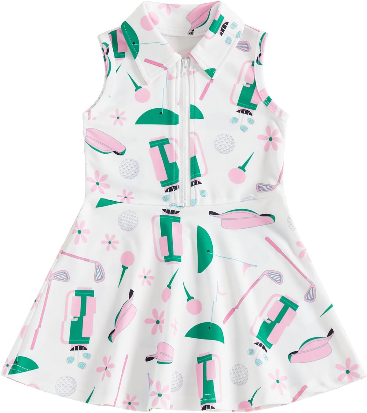 Little Girls Mardi Gras Outfit Toddler Sleeveless A Line Sun Dress Kids Zipper Party Dresses Spring Summer Clothes