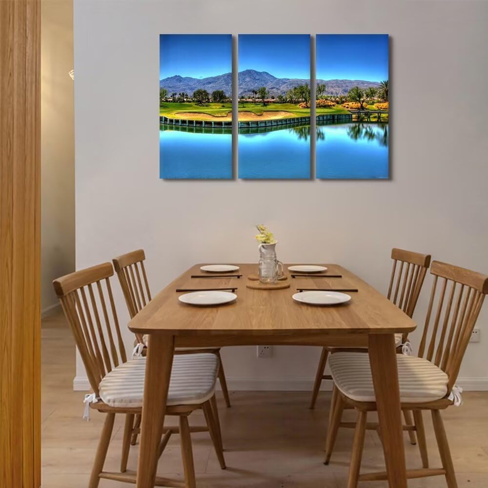 chenchenArt Georgia USA Golf Course for Living Room Bedroom Bathroom Home Decorations Augusta National Golf Course Pictures Posters Canvas Prints Modern Artwork Framed Ready to Hang(20''W x 40''H x3)