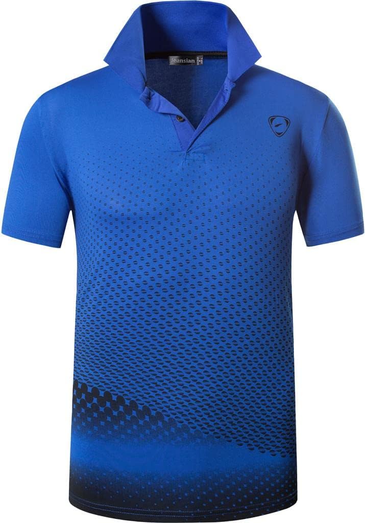 jeansian Men's Sport Outdoor Quick Dry Fit Short Sleeves Polo Tee Shirt Tshirt T-Shirt Tops Golf Tennis Bowling LSL195