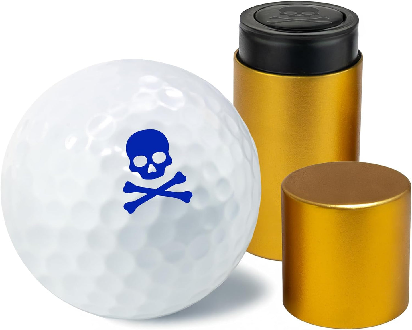Golf Ball Marker Stamp with TiteSeal™ Technology - Skull - Many Designs to Choose - Blue