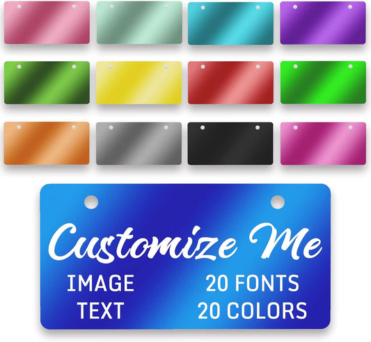 Mini Custom Personalized License Plate 4x2/7x4/12x6 Inch Novelty Small Customized Bike License Plate for Kids Bike Bicycle Toy Car Power Wheels Wagons Golf Cart Accessories,Keychain,4"x2",Style 4