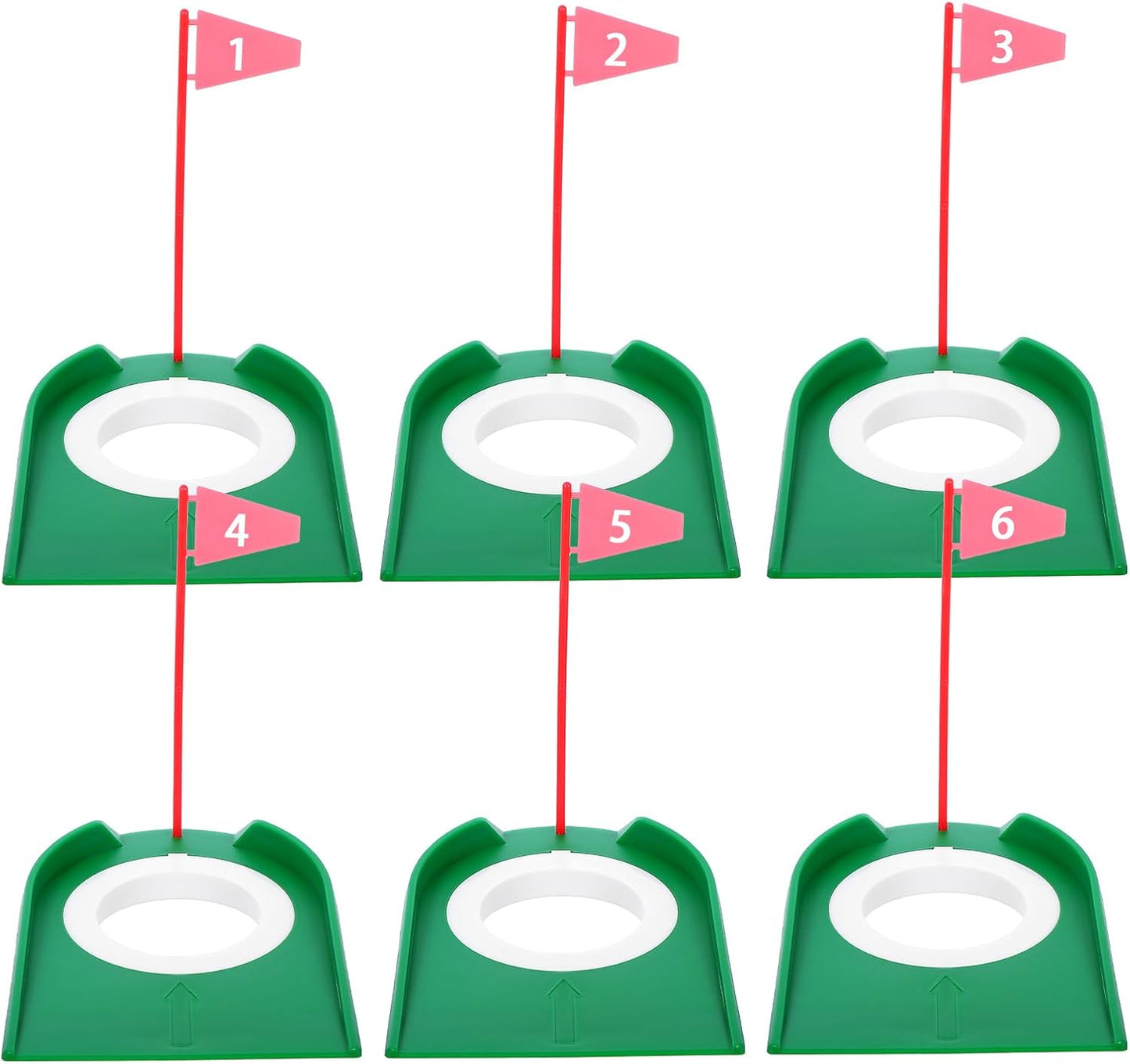 6 Pack Golf Putting Cup with Flags, Plastic Mini Golf Hole Putting Practice Aids,s Accessories for Adult Put Green,Backyard,Indoor Outdoor Practice