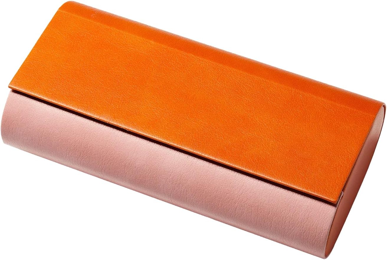 Dual Glasses Case, 2-in-1 Hard Shell PU Leather Case for Eyeglasses, with Magnetic Closure for Men & Women