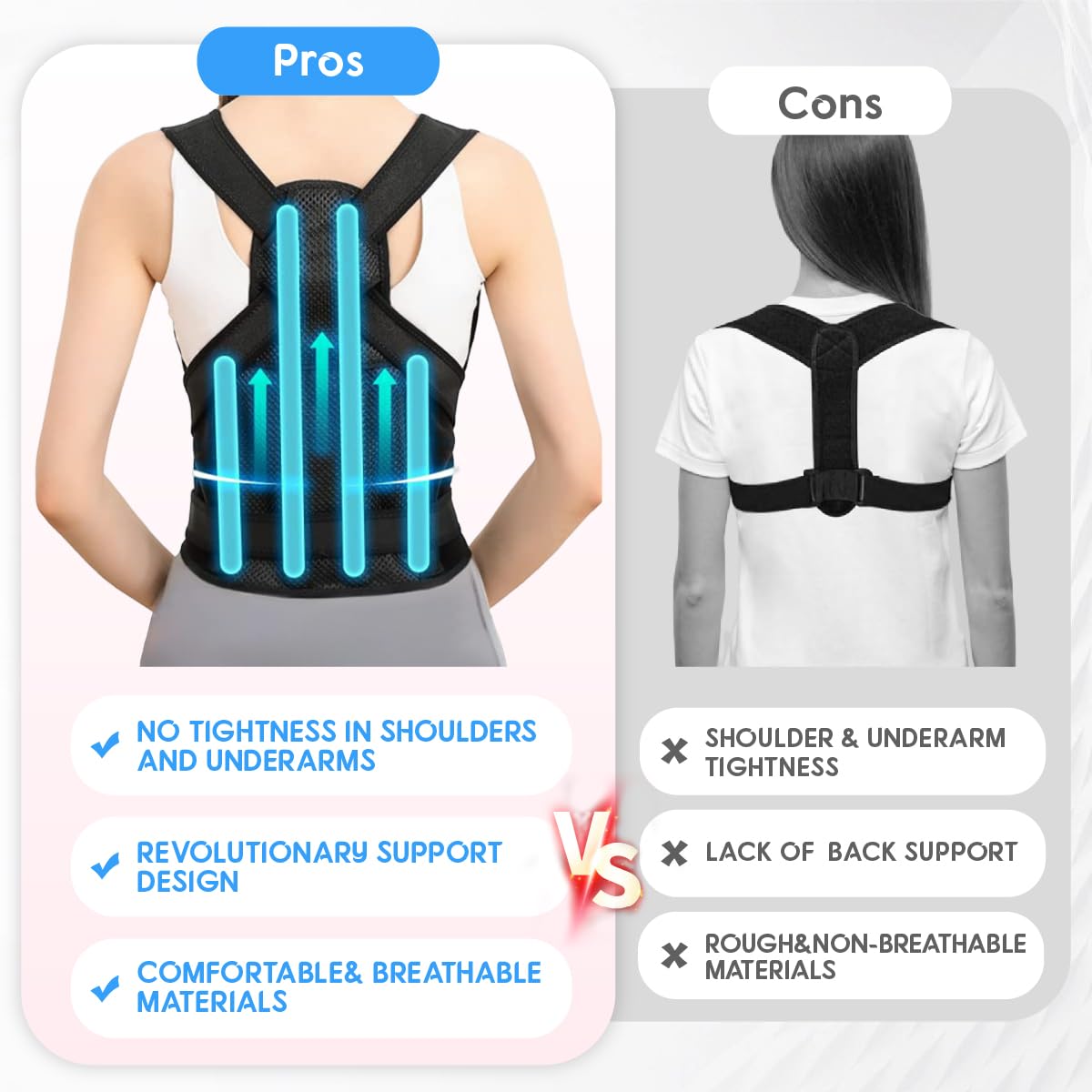 Posture Corrector for Women & Men – Adjustable Back Brace with Full Back Support, Shoulder Straightener for Spine Alignment, Scoliosis, Hunchback & Back Pain Relief (Black, Medium)