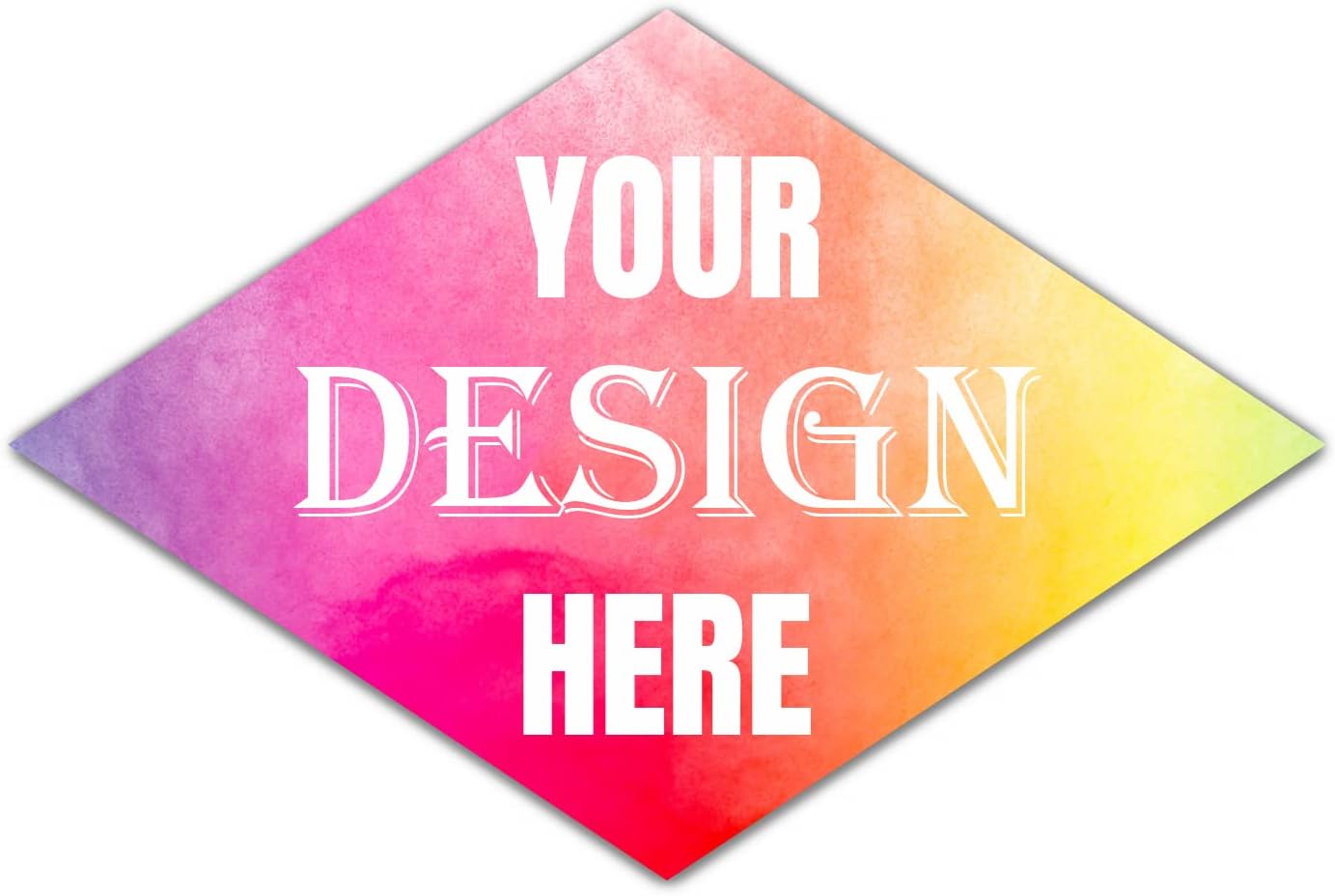 Custom Personalized Labels - 100-500 Stickers With Any Image, Logo, and Text for Business, Thank You Labels (Diamond, 4X2 Inch)
