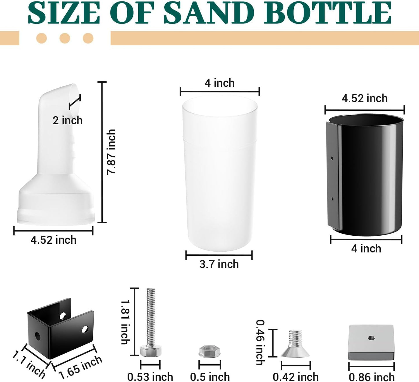 Golf Cart Sand Bottle with Holder, Universal No Drilling Sand Bottle Assembly, Suitable for Club Car EZGO Yamaha with 1" Tube Bracket, Large Capacity with Rattle Proof Holder(1PCS)