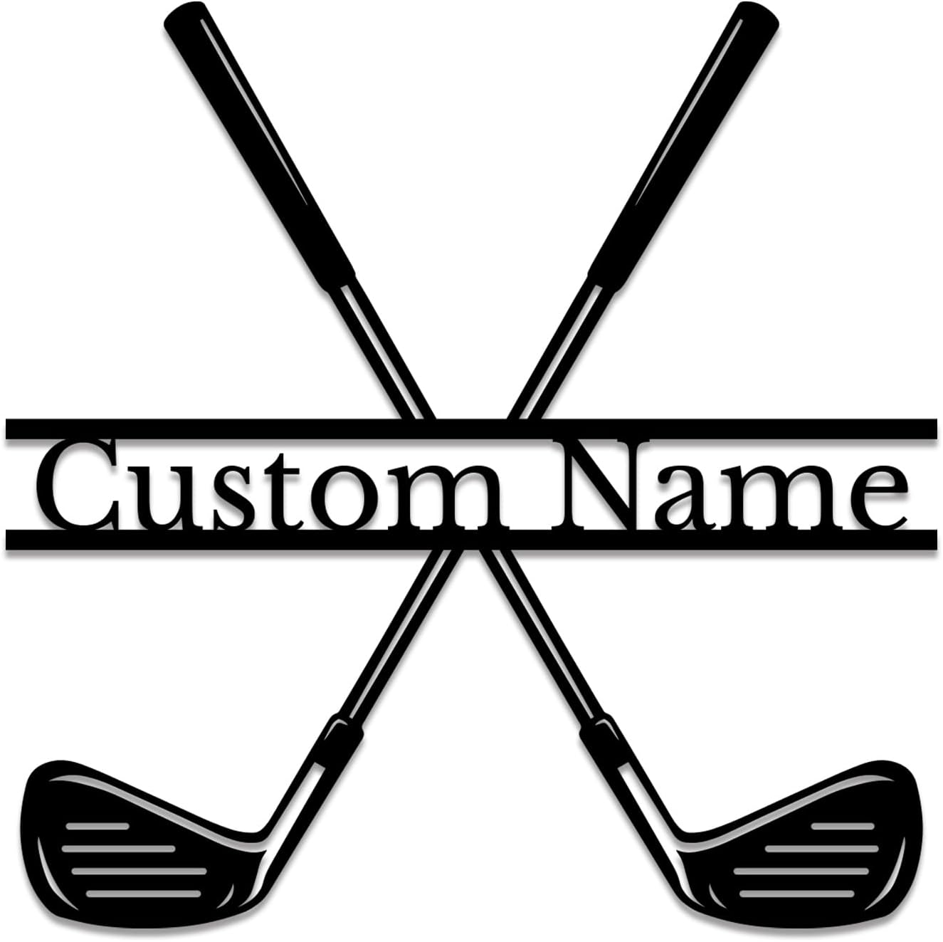 Personalized Custom Crossed Golf Metal Wall Art,Personalized Golfer Name Sign Decoration For Room,Hole Golf Club Decoration (Style-4)