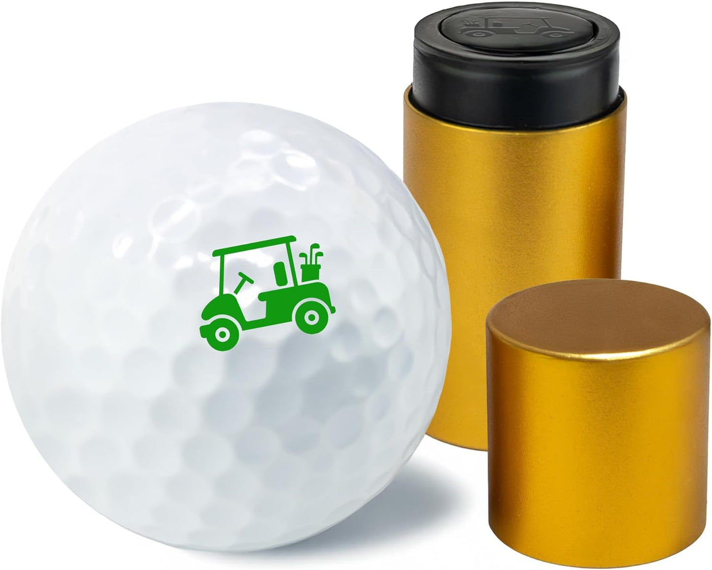 Golf Ball Marker Stamp with TiteSeal™ Technology - Golf Cart - Many Designs to Choose - Green