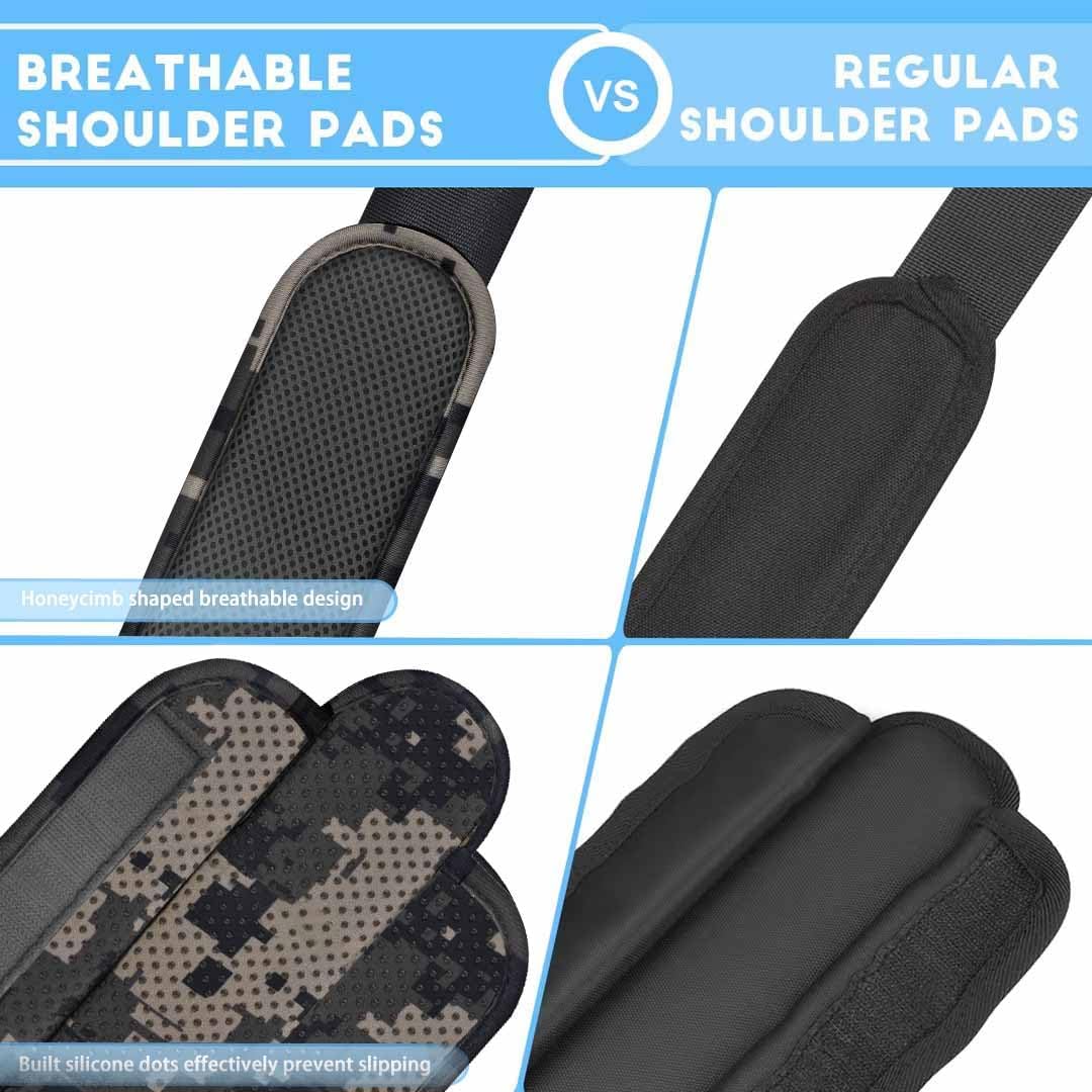 ZINZ 2-Pack Universal Shoulder Pad with Ultra Thick Cushion for Bag Luggage Bag Crossbody, Plus Long & Anti-Slip & Breathable,Camouflage Gray