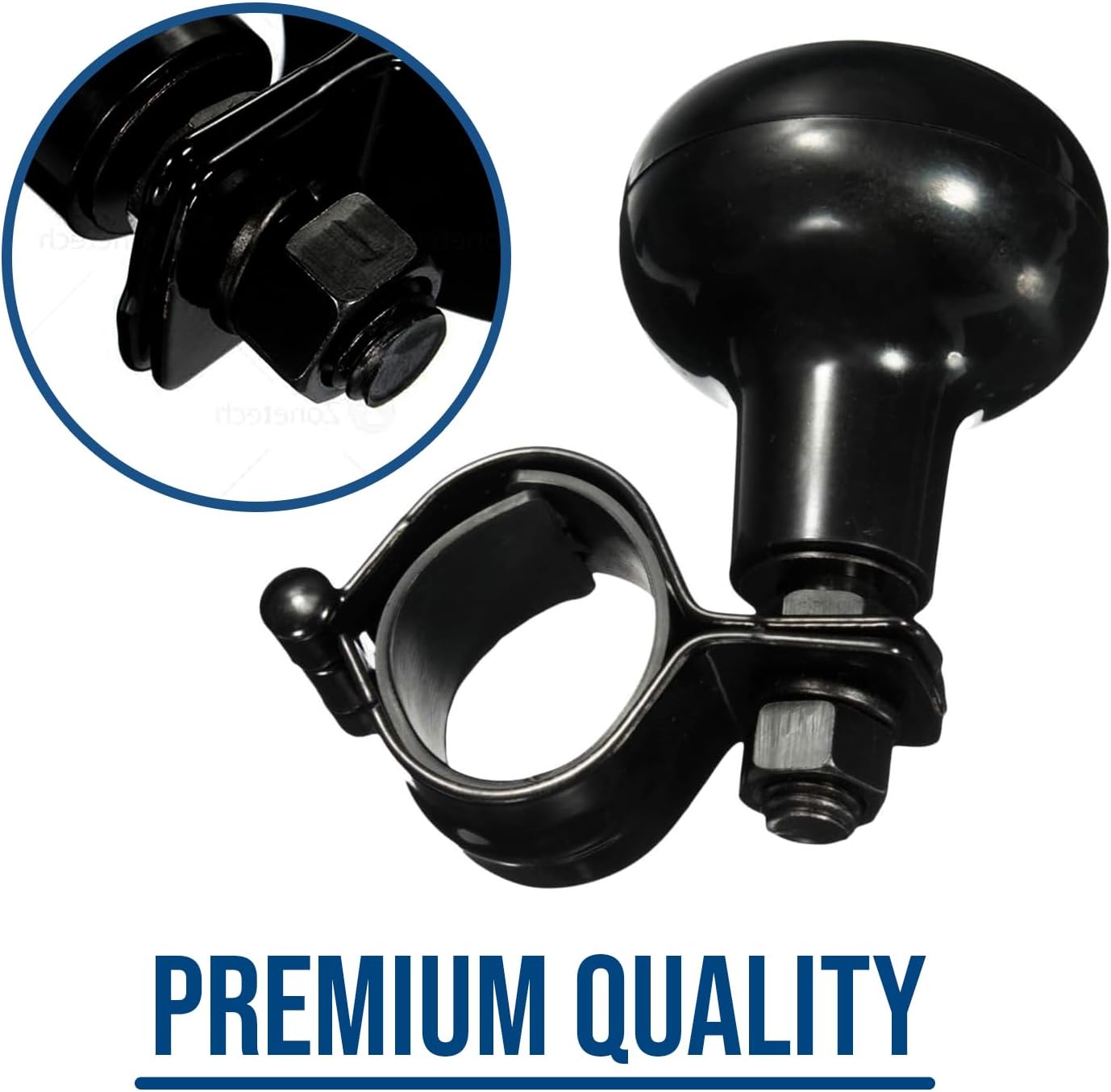 Zento Deals Classic Black Universal Fit Vehicle Steering Wheel Suicide Spinner Premium Quality Power Handles (Black 2)