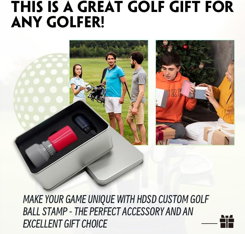 HDSD Custom Golf Ball Stamp Personalized Golf Balls Marker with Your Own Design Includes Ink Bottle