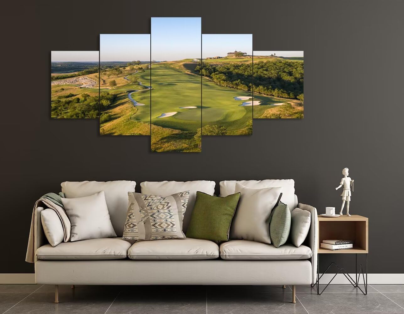 Paynes Valley Golf Course Wall Art for Living Room Bedroom Bathroom Home Decorations Paynes Valley Golf Course Pictures Framed Artwork Canvas Prints Ready to Hang(50''W x 24''H)