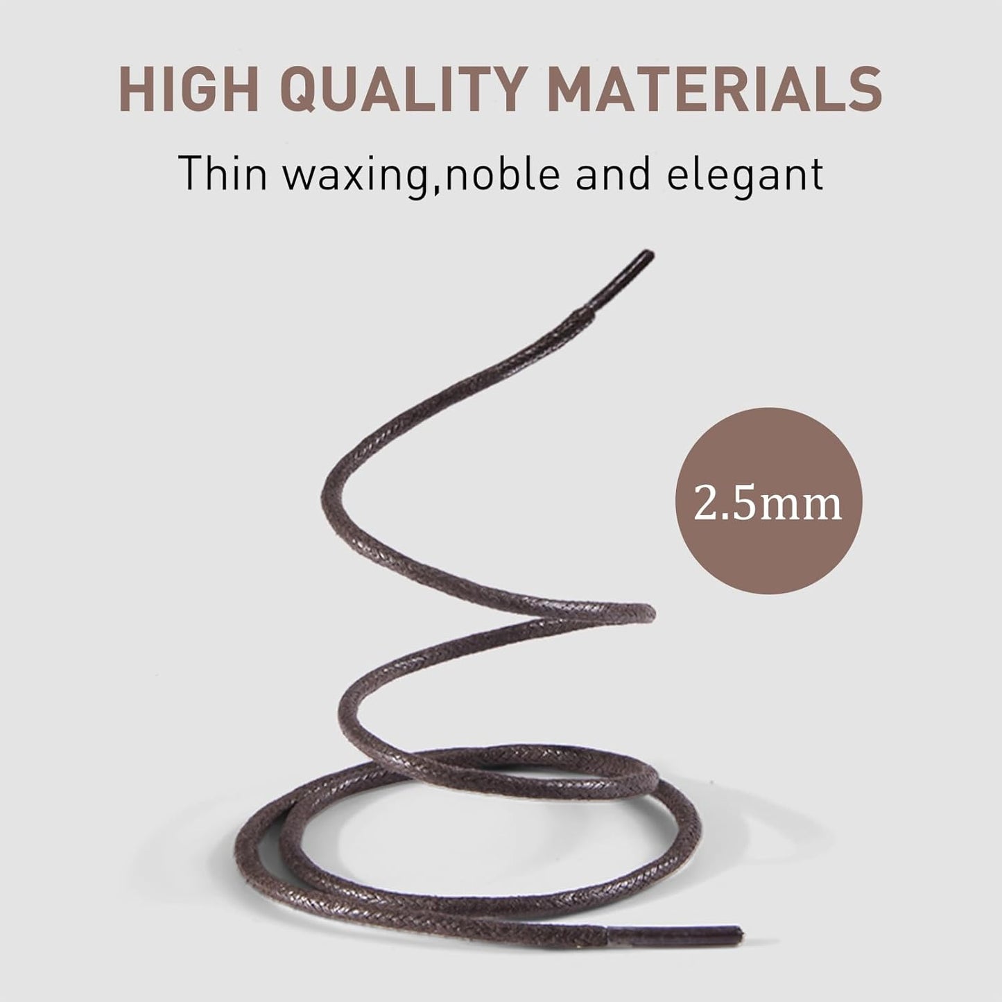 2 Pairs Waxed Golf Shoelaces for FootJoy Shoes, 3/32"(2.5mm) Oxford Thin Dress Shoe Laces Replacement Strings