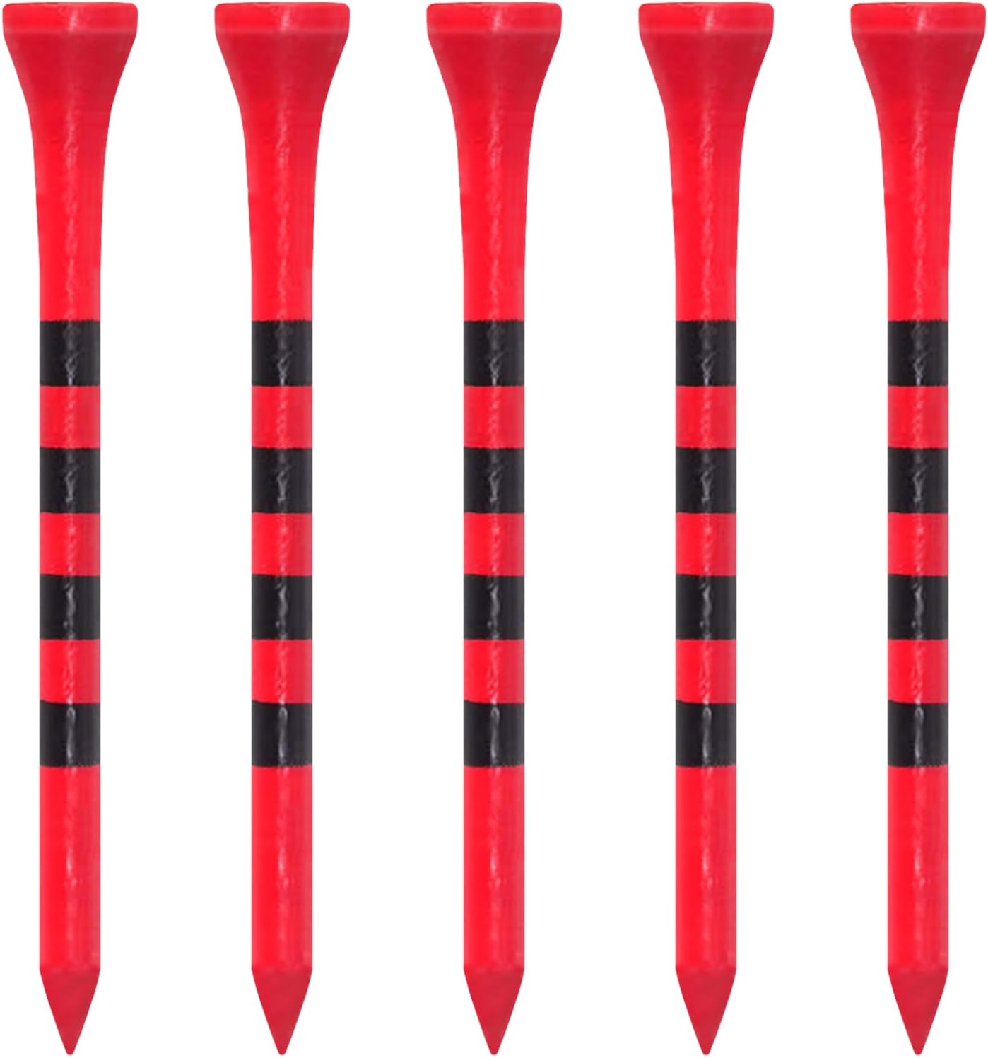 Wooden Golf Tees 3-1/4", 2-3/4", 2-1/8", 1-1/2" Available, 100 Count (Natural Color, White, Black, Blue, Red, Green, Yellow, Pink, Orange)
