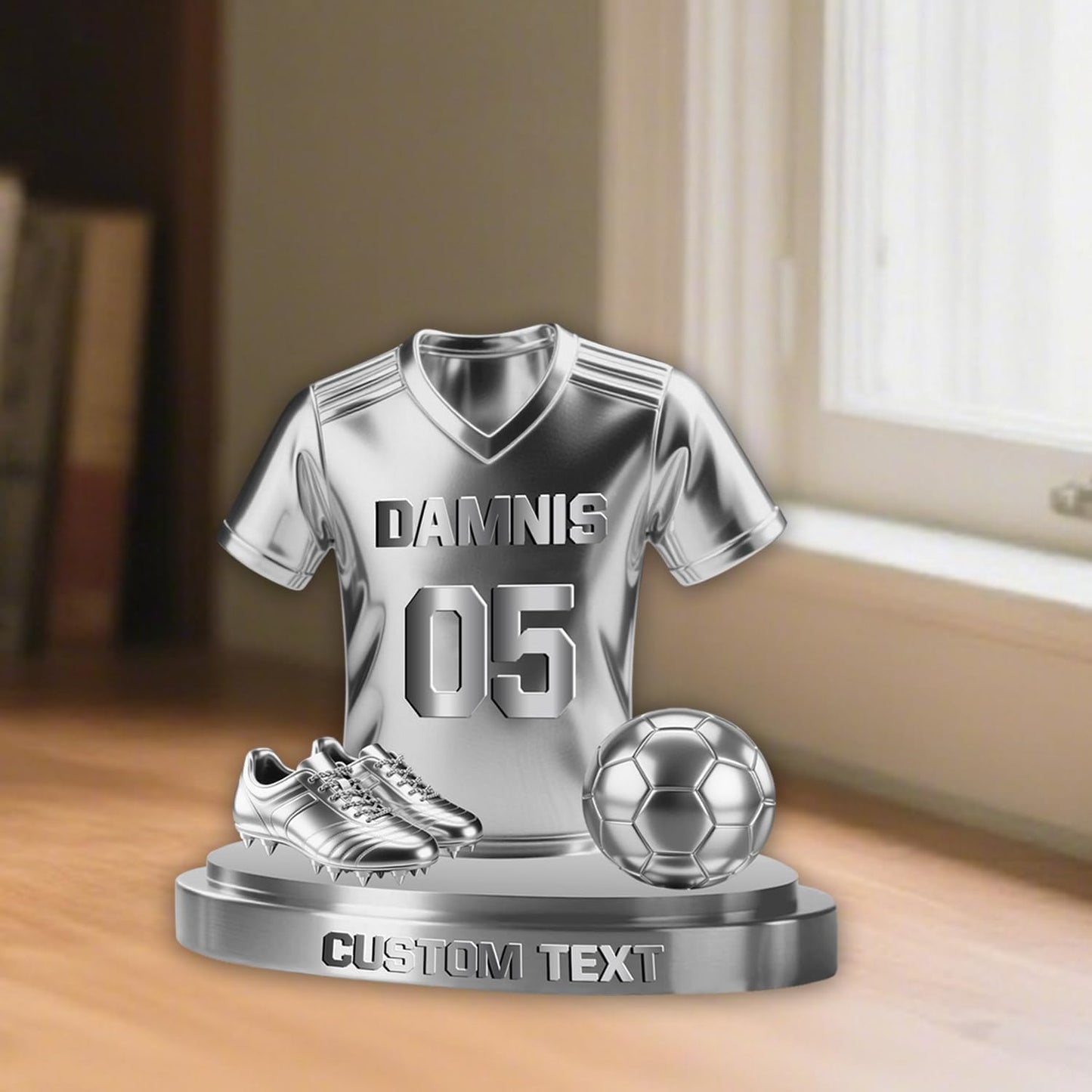 Personalized Soccer Football Baseball Basketball Softball Golf Hockey Ball Desktop Ornament Sport Desk Name Plate Custom Name Athletes Figurine Sign Sport Lovers Acrylic Plaque Gift for Men Women