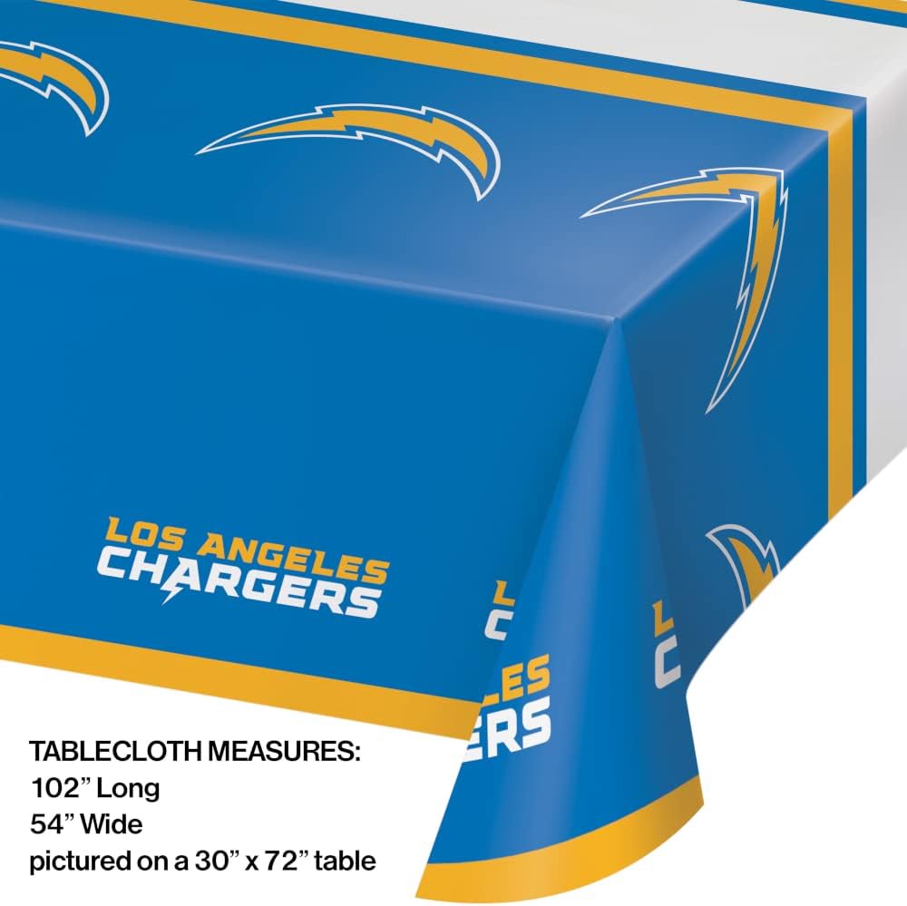 Trendware Los Angeles Chargers Plastic Tablecloths, 3 ct