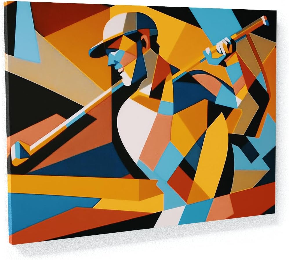 Sense Canvas Golf Modern Golfer 21 Canvas Art - Home Decor Wall Art Print Poster Painting Medium 24x18 / 0.75"