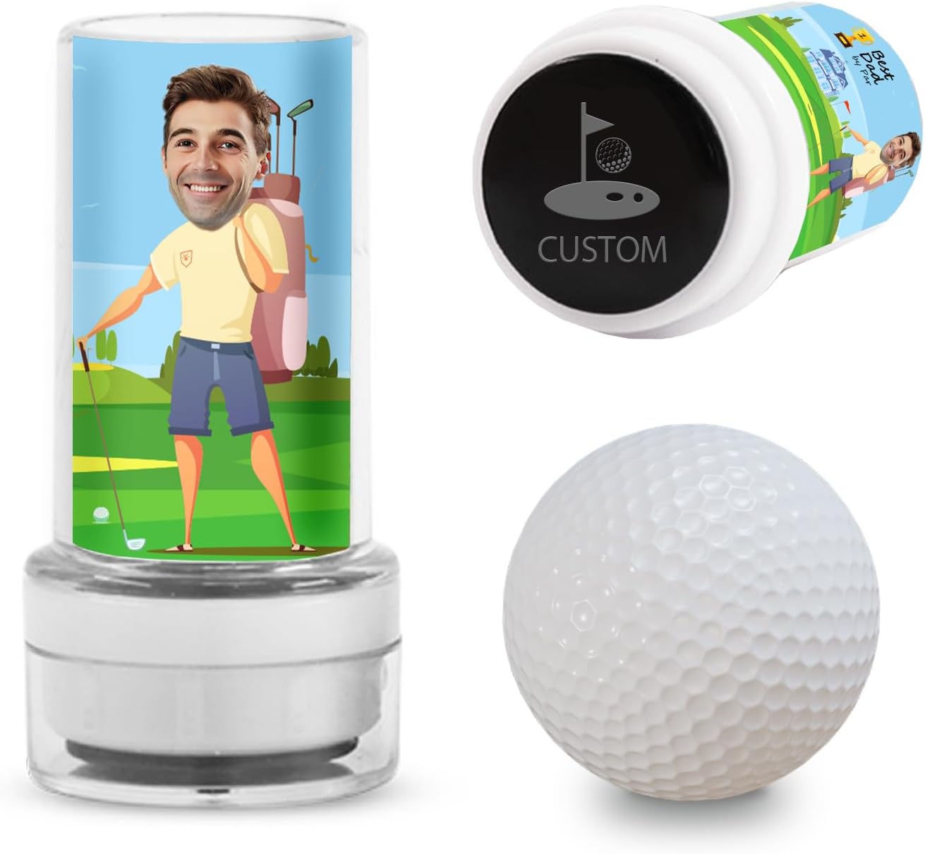 Custom Golf Ball Stamps Personalized Self-Ink Long Lasting Golf Ball Markers Customizable Funny Case Icon Sticker Golf Ball Stamper