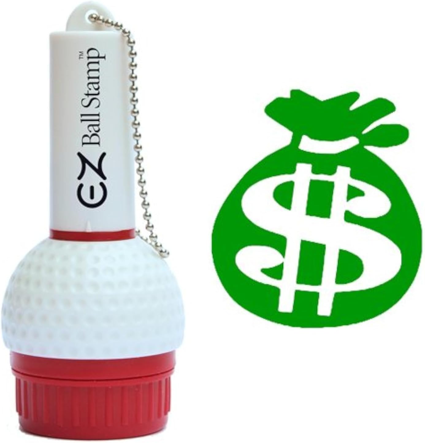 EZBallStamp Golf Ball Stamp Marker (Green Bag of Cash)