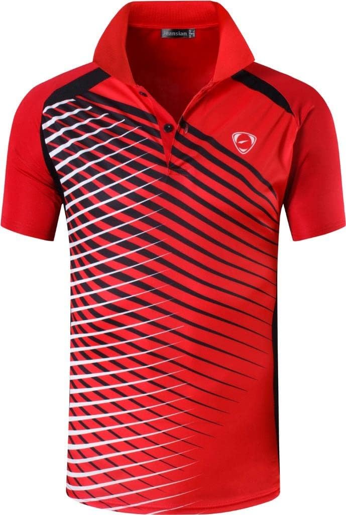 jeansian Men's Sport Outdoor Quick Dry Fit Short Sleeves Polo Tee Shirt Tshirt T-Shirt Tops Golf Tennis Bowling LSL195
