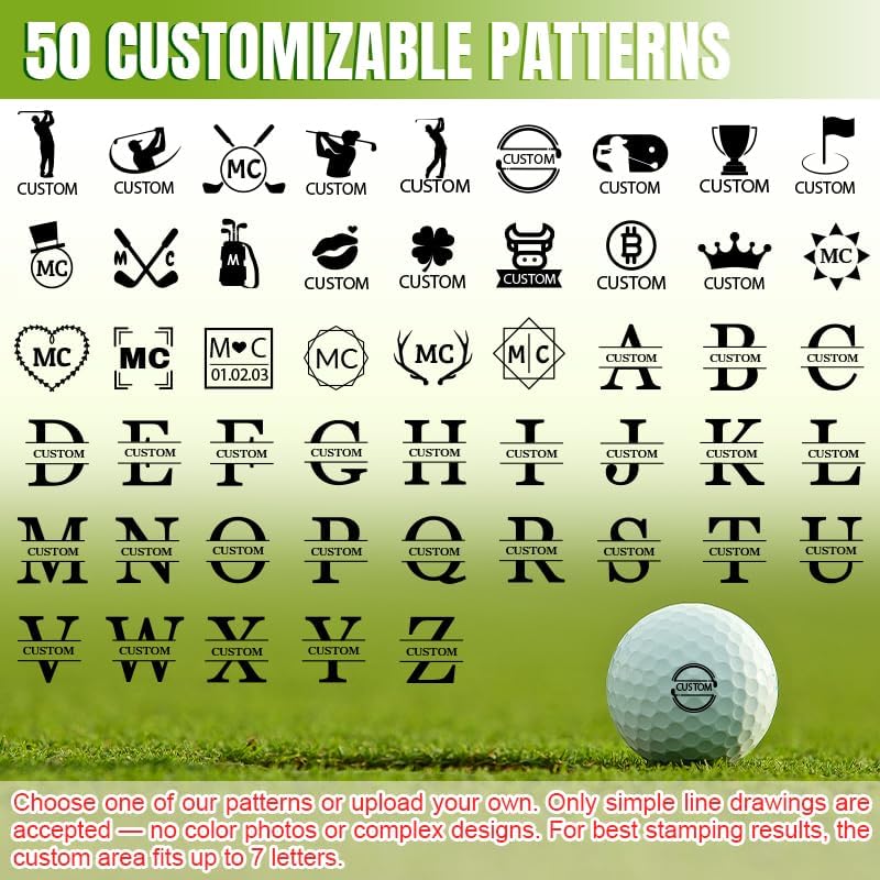 Custom Golf Ball Stamp Personalized Self-Ink Golf Ball Stamper Golf Accessories Monogram Ball Marker Gifts for Golfers Men Dad Husband Boyfriend