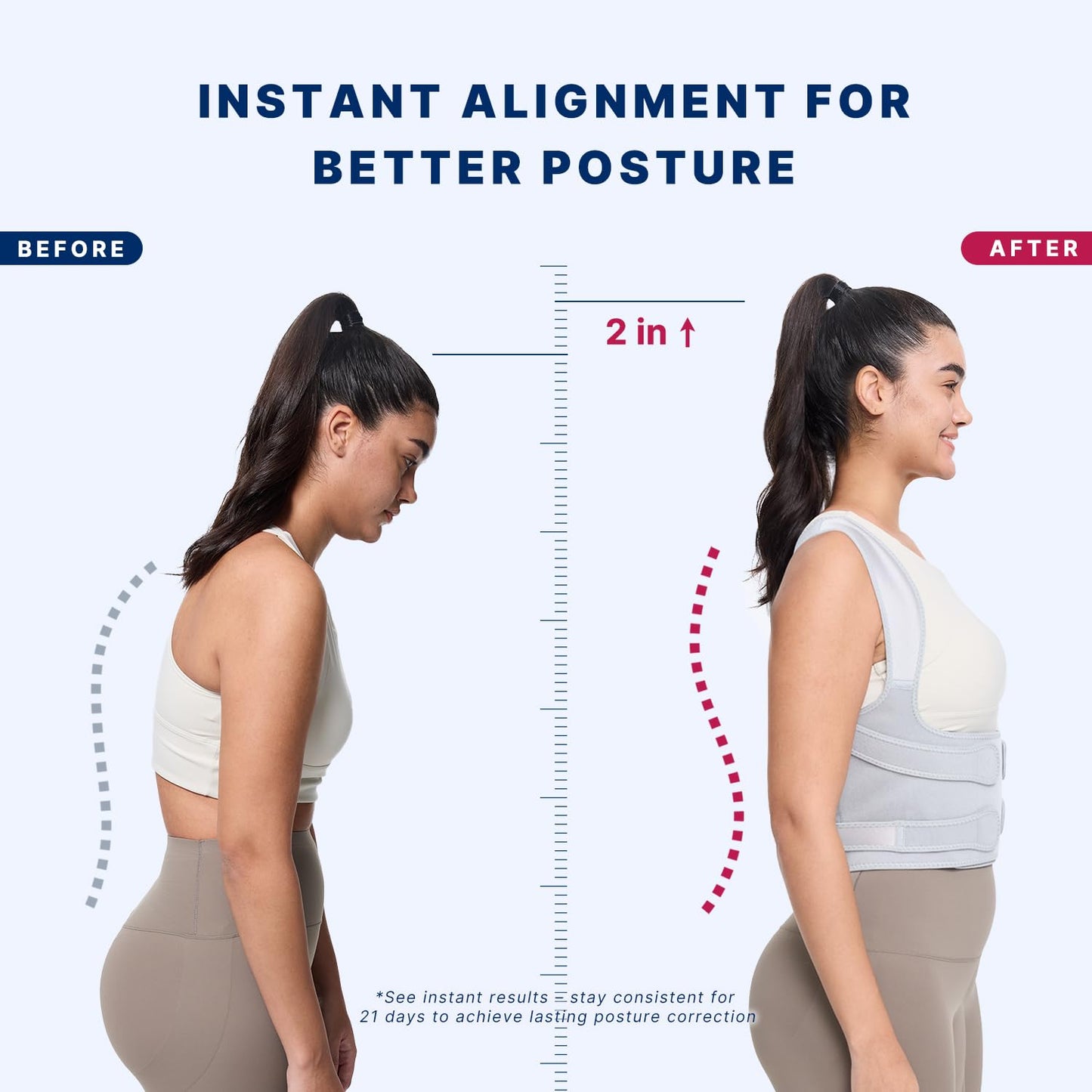 Fit Geno Back Brace Posture Corrector for Men & Women: Shoulder Straightener Adjustable Full Back Support Pain Relief - Scoliosis Hunchback Spine Corrector (Large)