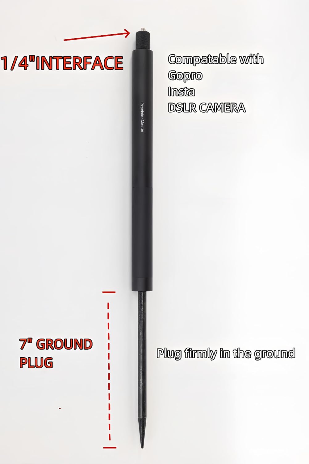 PrecisionMaster Golf Tripod & Monopod, Magnetic Film Stick 52" Adjustable Aluminum, Swing Training Aid Compatible With MagSafe iPhone Android Phones (8 Magnet)