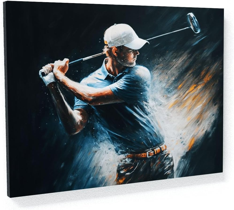 Sense Canvas Golf Golfer Motion Blur 8 Canvas Art - Home Decor Wall Art Print Poster Painting Medium 24x18 / 0.75"