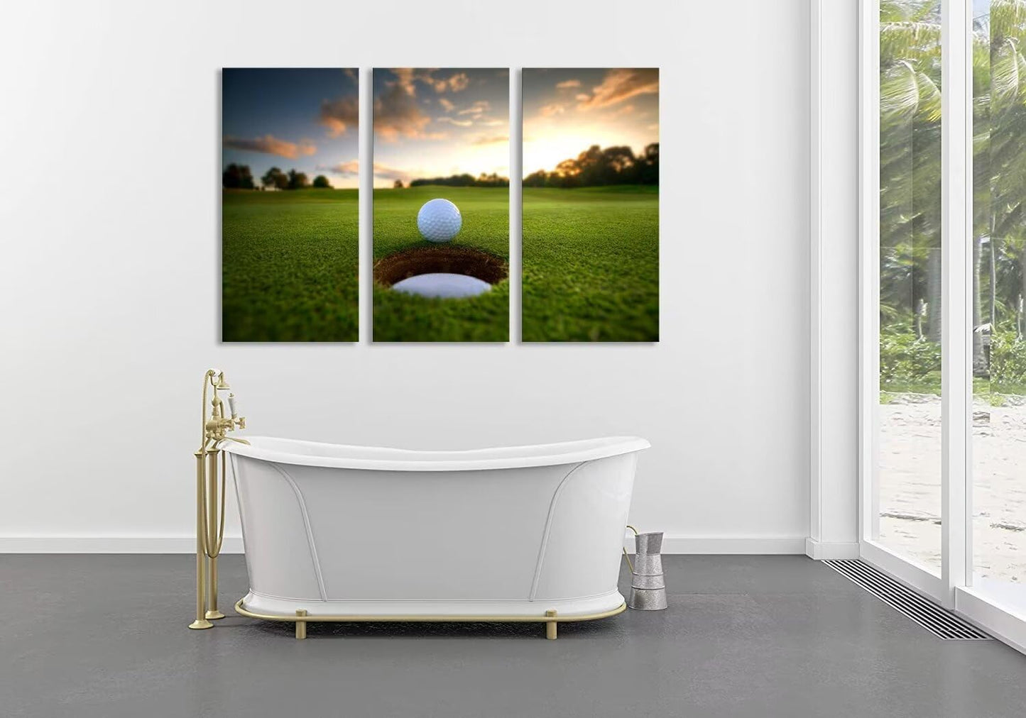 Golf Course Canvas Wall Art for Living Room Bedroom Home Decorations Golf Wall Decor for Office Golf Course Pictures Posters Framed Artwork Canvas Prints Ready to Hang(12''W x 24''H x3)