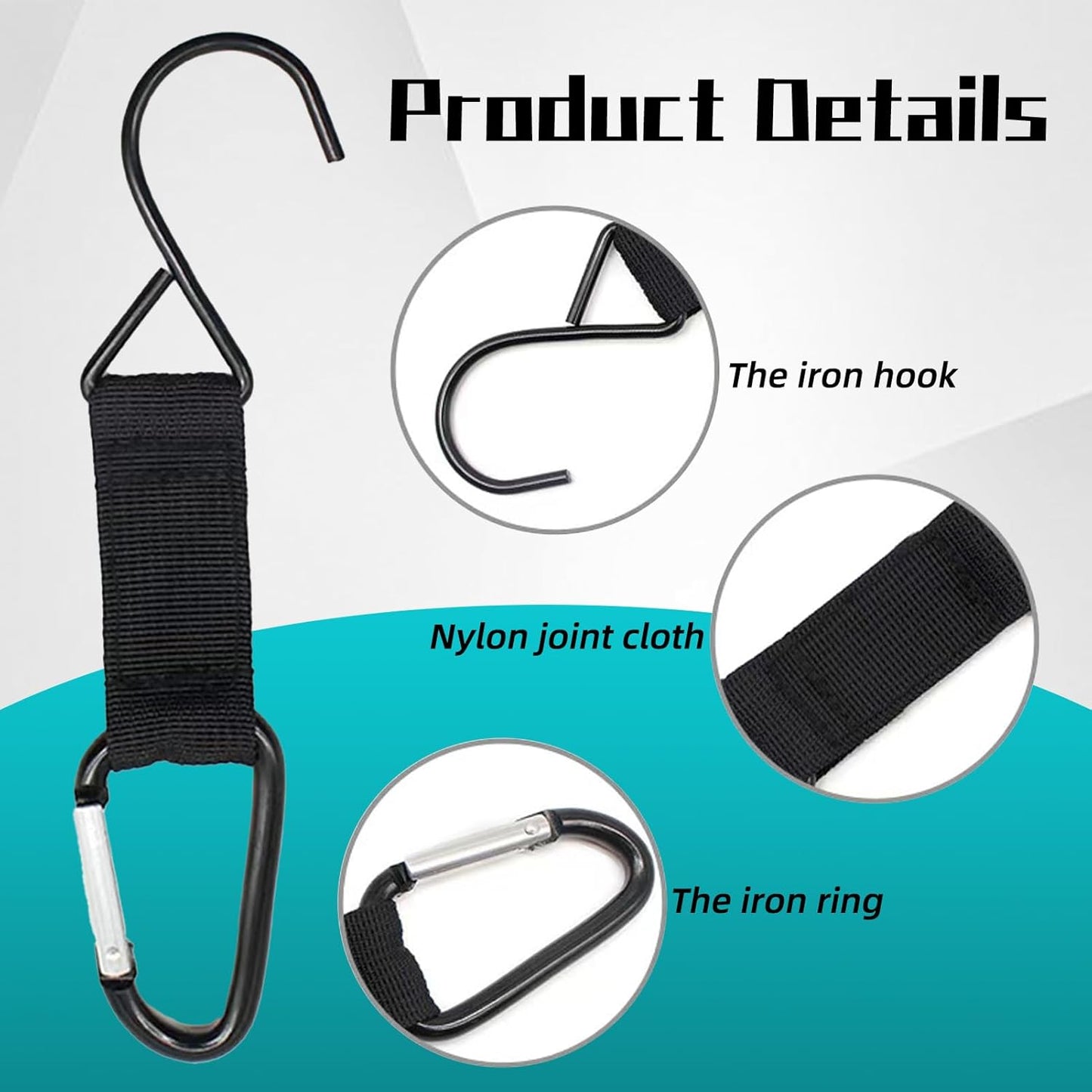Fence Hooks for Bat Bags and Water Bottle,Hanging Buckles Metal Hooks for Baseball,Tennis,Softball,Football Bag Outdoor Sports Equipment (2)