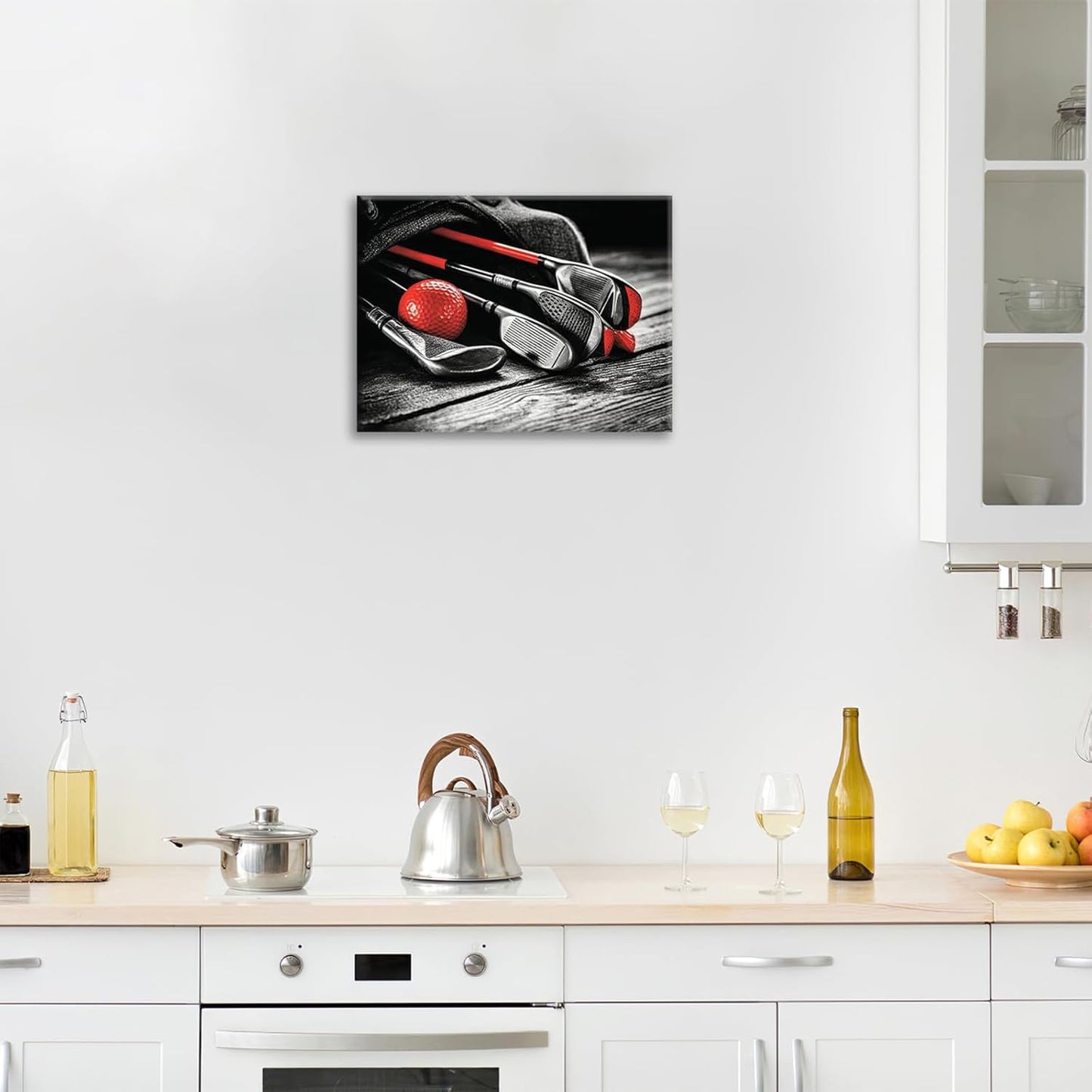 Golf Wall Art, Golf Ball Pictures Wall Decor Black and White Canvas Prints Framed Artwork Paintings Poster Home Office Decorations For Bathroom Bedroom Living Room 16l X 12w