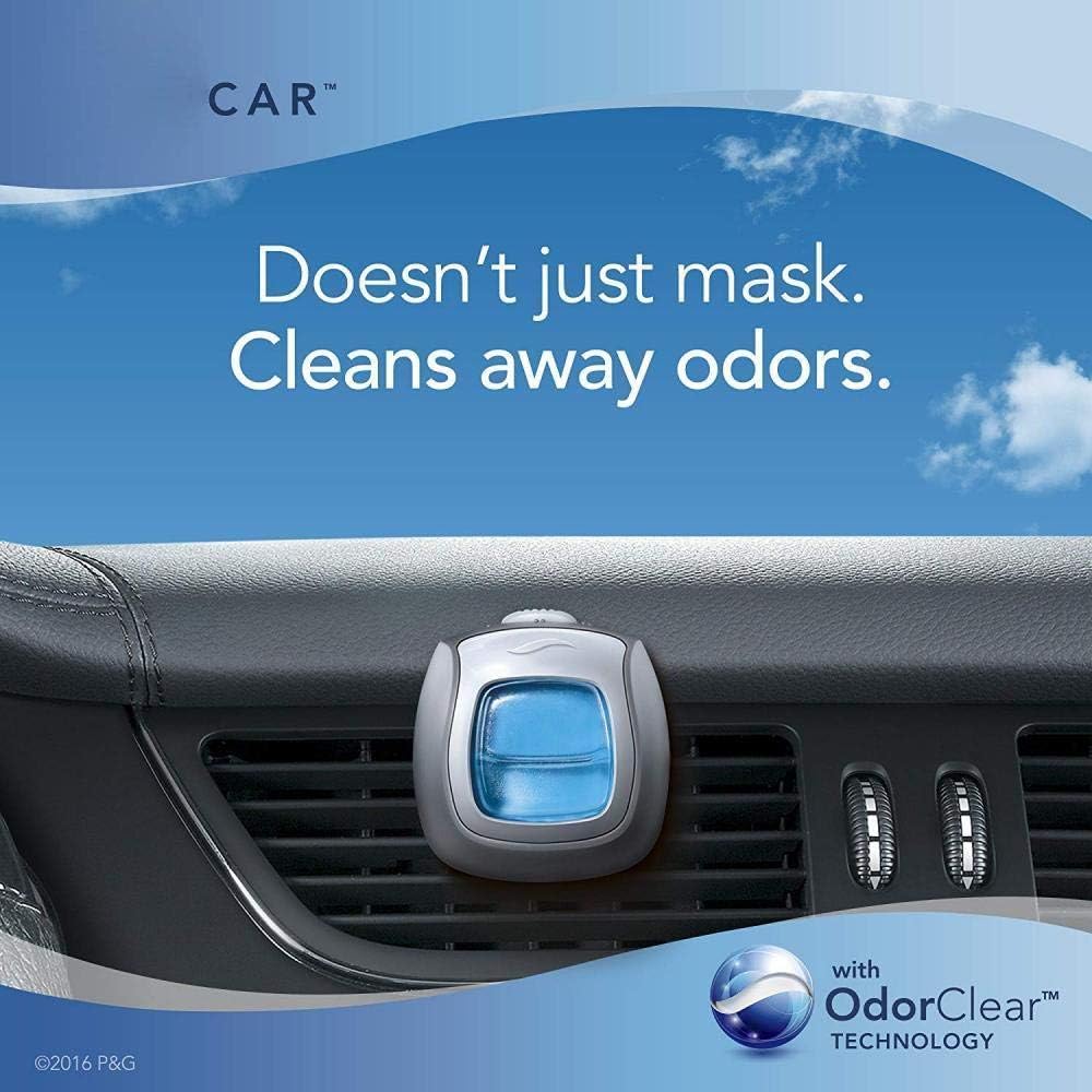 Febreze Car Air Fresheners, 2 Linen & Sky and 2 Hawaiian Aloha Scents, Odor Eliminator for Strong Odors (4 Count)
