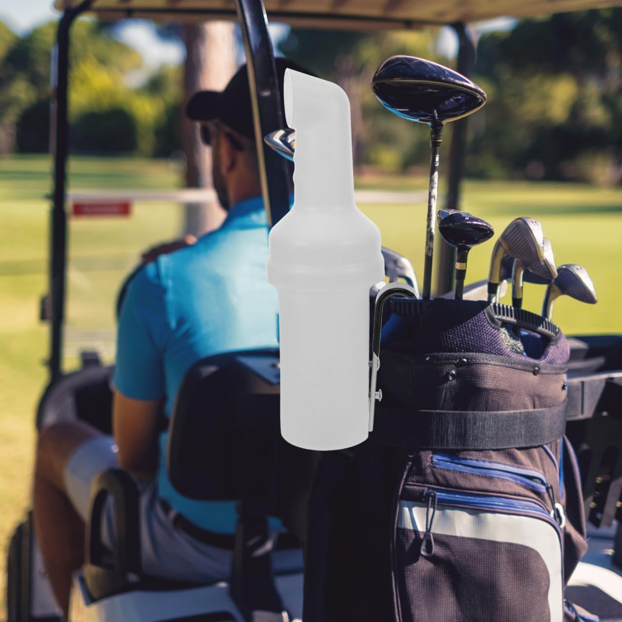 Golf Cart Sand Bottle with Holder 14.37 Inch Hanging Sand Container for Golf Cart Accessories Divot Repair Tool Easy Installation No Drilling Required
