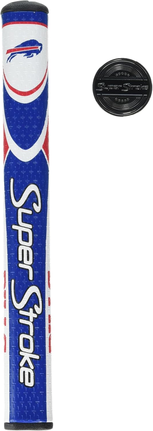 SuperStroke NFL Golf Club Grip, Standard Size, Black, Rubber, Textured