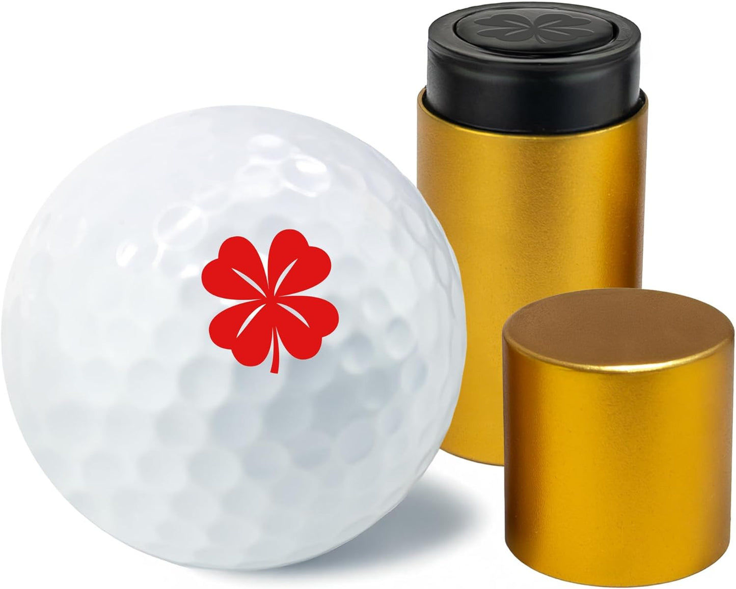 Golf Ball Marker Stamp with TiteSeal™ Technology - Four Leaf Clover - Many Designs to Choose - Red