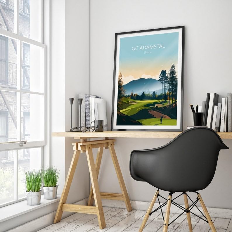 Nationcog Adamstal Golf Print - Austria - European Golf Course, GC Adamstal Golf Course Poster, Austria Golf Art, Mountain Golf Landscape, Scenic Golf Course Print (Unframed) (9x11)