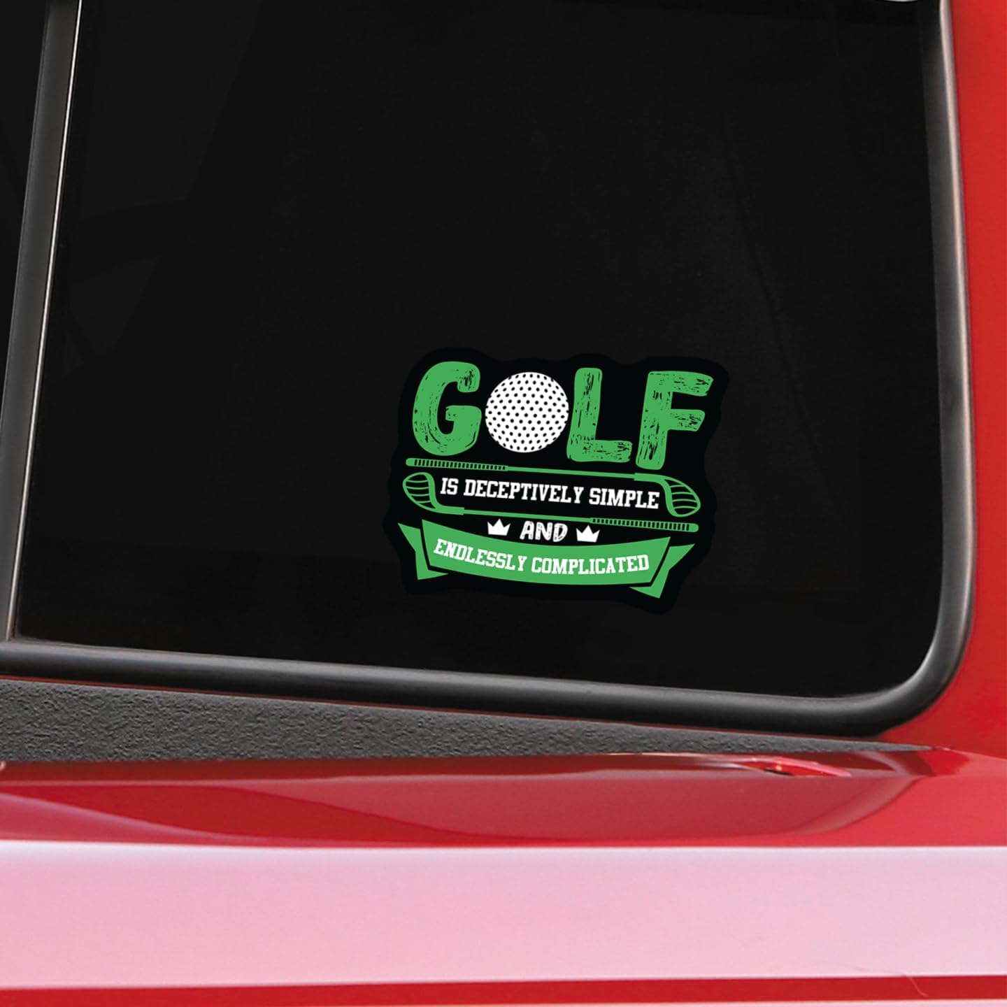 Funny Golf Stickers – Choose from 10 Humorous Designs – Durable Waterproof Vinyl Decals for Cars, Golf Carts, Laptops, Windows, Bumpers & More – 5 Inch (Simple and Complicated)