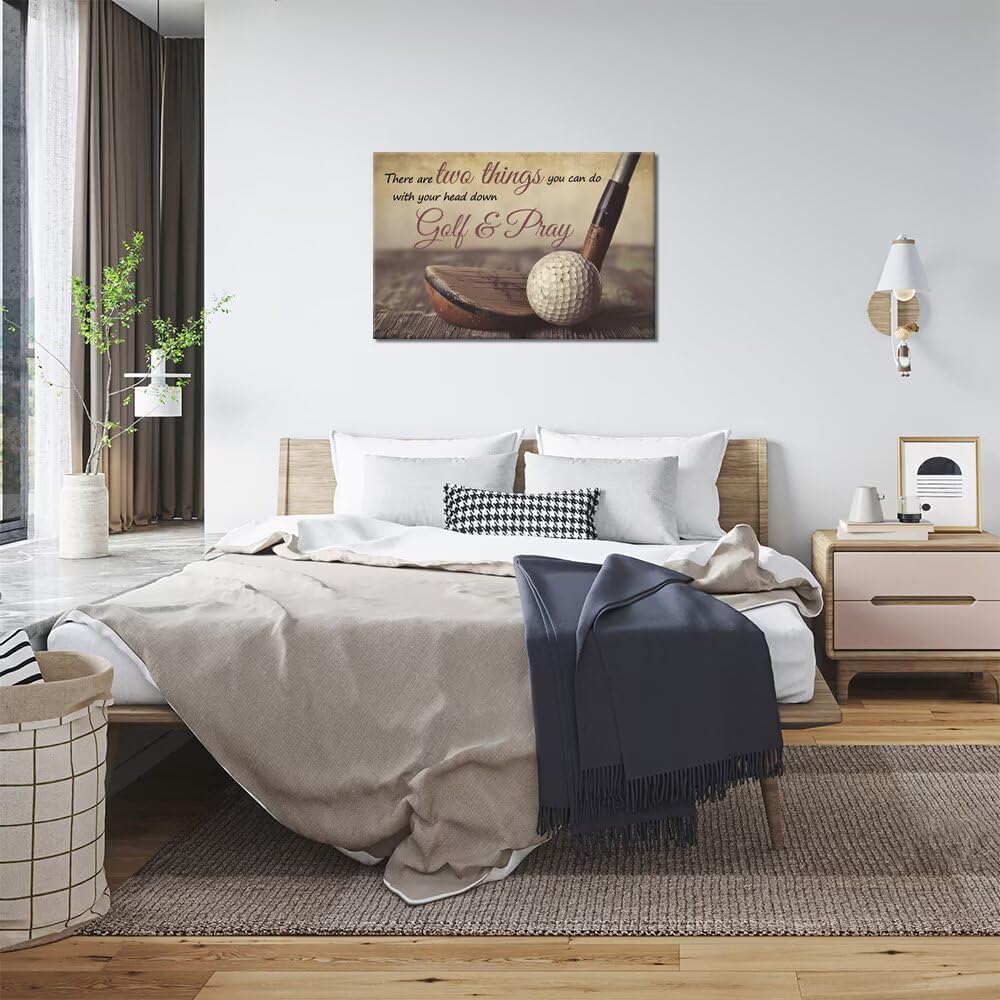 Golf Wall Art Golf Pictures Wall Decor Motivational Quotes Canvas Print Golf Sports Painting Artwork for Living Room Office Club Home Decorations Framed Ready to Hang (24 x 36 inch)