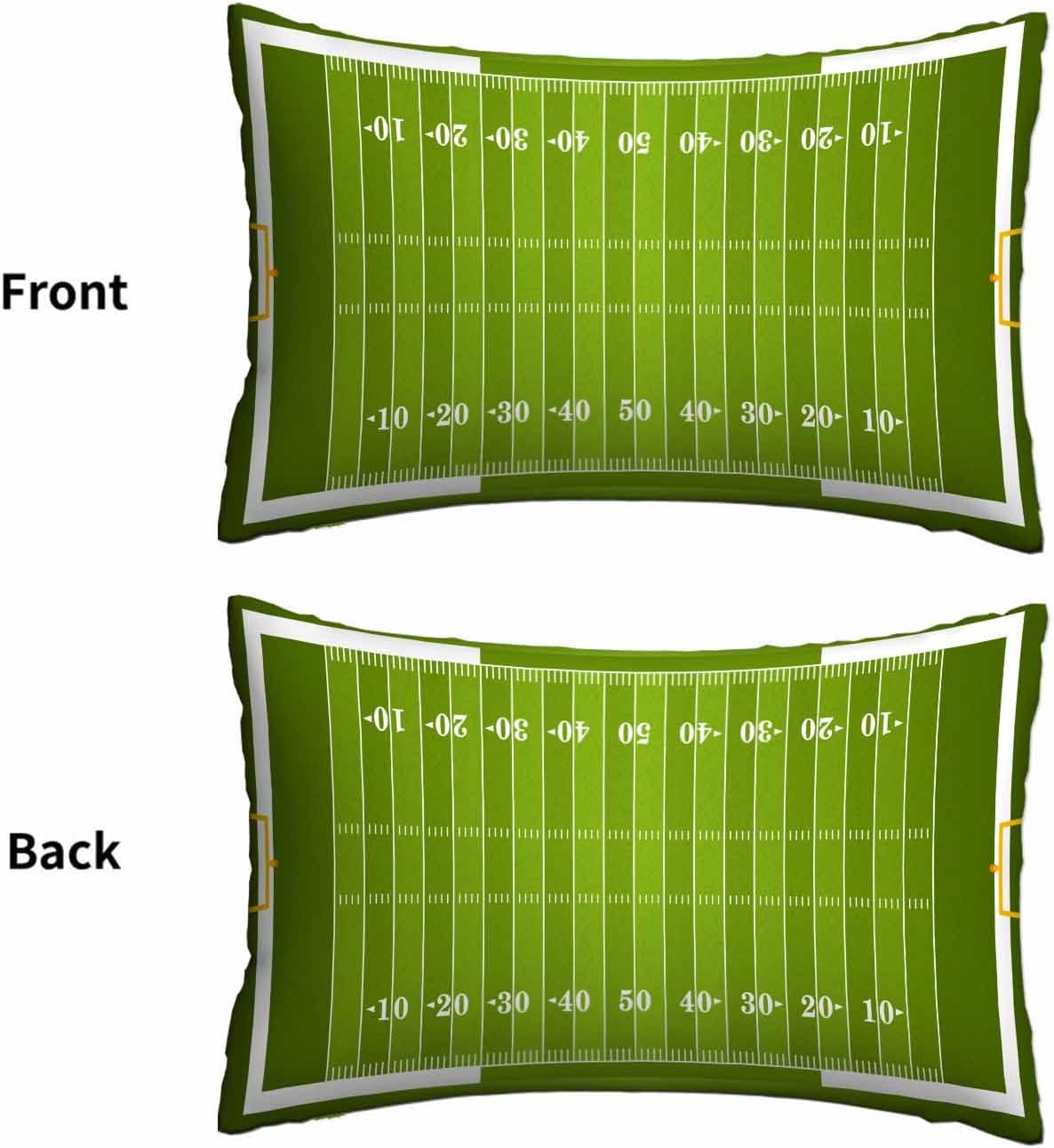 Mugod Home Decor Pillow Cases Green Football Field with Number Lines,Cushion Cover Oblong Rectangle for Men Women Boys Girls for Sofa Bedroom Livingroom 20x30 Inches