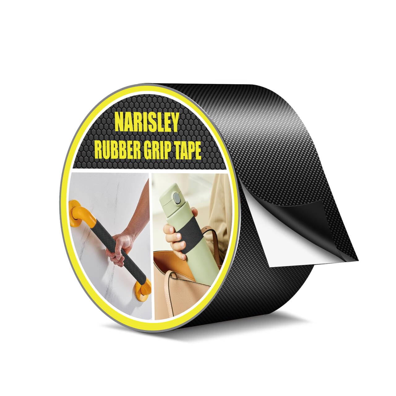 Rubber Grip Tape, Ultra Strong Waterproof Anti Slip Tape with Textured Adhesive for DIY Tools & Gadgets, Customizable for Enhanced Comfort & Safety (2In x 10Ft, Black)