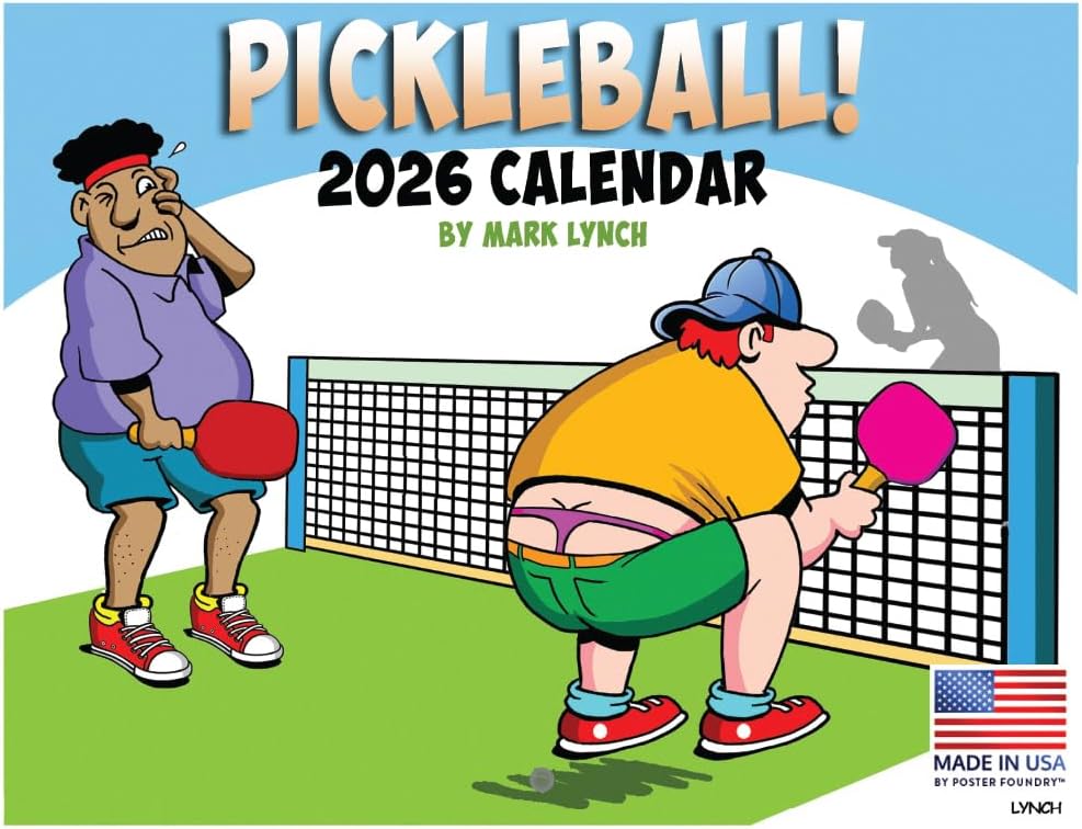 Mark Lynch Pickleball Calendar 2026 Monthly Wall Calender 12 Month | American Made In The USA