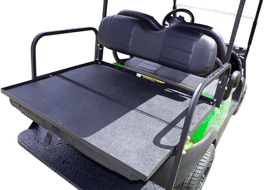 Club Clean Rear Seat Golf Cart Mat – Fold-Down EPDM Rubber Cargo Mat for Club Car, Yamaha, EZGO | Non-Slip, UV Resistant, Durable Golf Cart Mats for EZGO & More | Heavy-Duty Golf Cart Mats