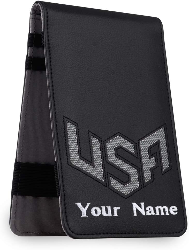 Golf Scorecard Holder & Yardage Book Cover, Golf Accessories Black Premium Leather Yardage Book Holders Cover