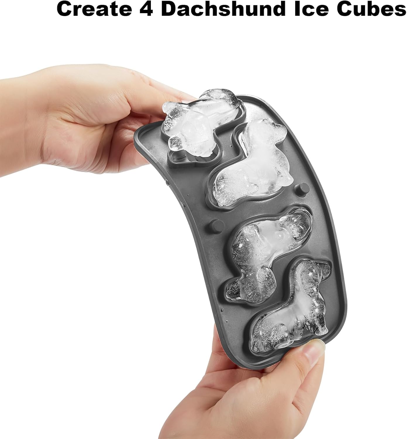 Nax Caki 3D Dachshund Dog Ice Cube Mold Fun Shapes, Dachshund Gifts for Women, Cute Large Craft Ice Mold, Big Dog Ice Cube Trays for Whiskey Cocktails Bourbon