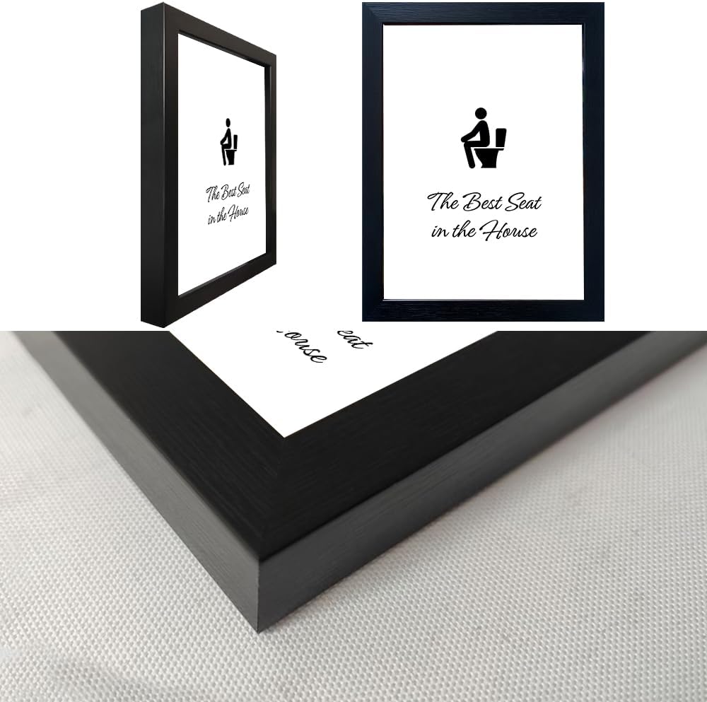 Bathroom Decor Wall Art, Framed Toilet Art, Trendy Bathroom Wall Art, Funny Quote Picture Artwork, Restroom Wall Decor, Washroom Canvas Print, Black and White Painting